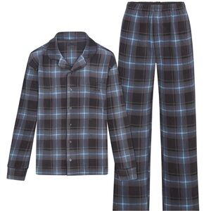 SKIMS NWT Unisex Fleece Flannel Plaid Sleep Pajamas Set
